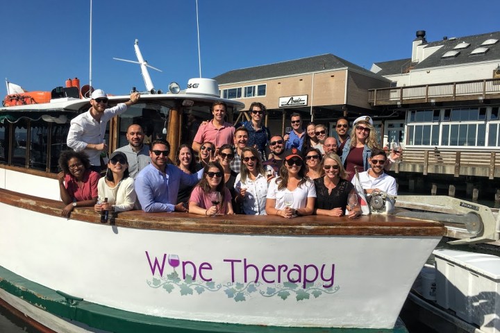 a group of people on a boat